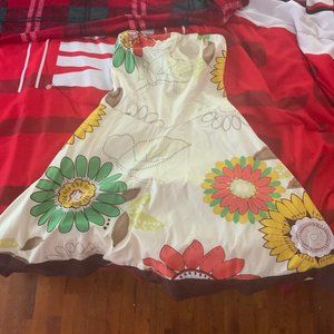 Strapless Floral Dress